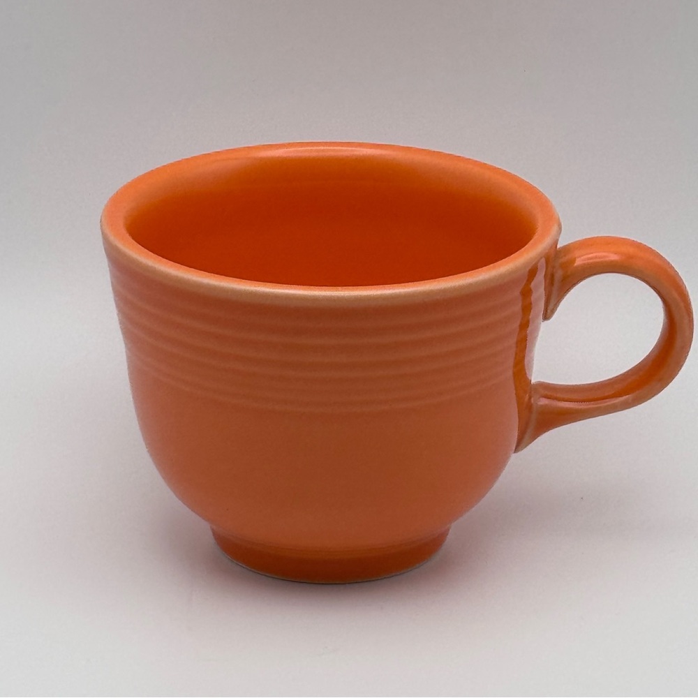 Fiesta Tangerine Cup Mug Retired Color HLC USA Lead Free Vintage Fiestaware